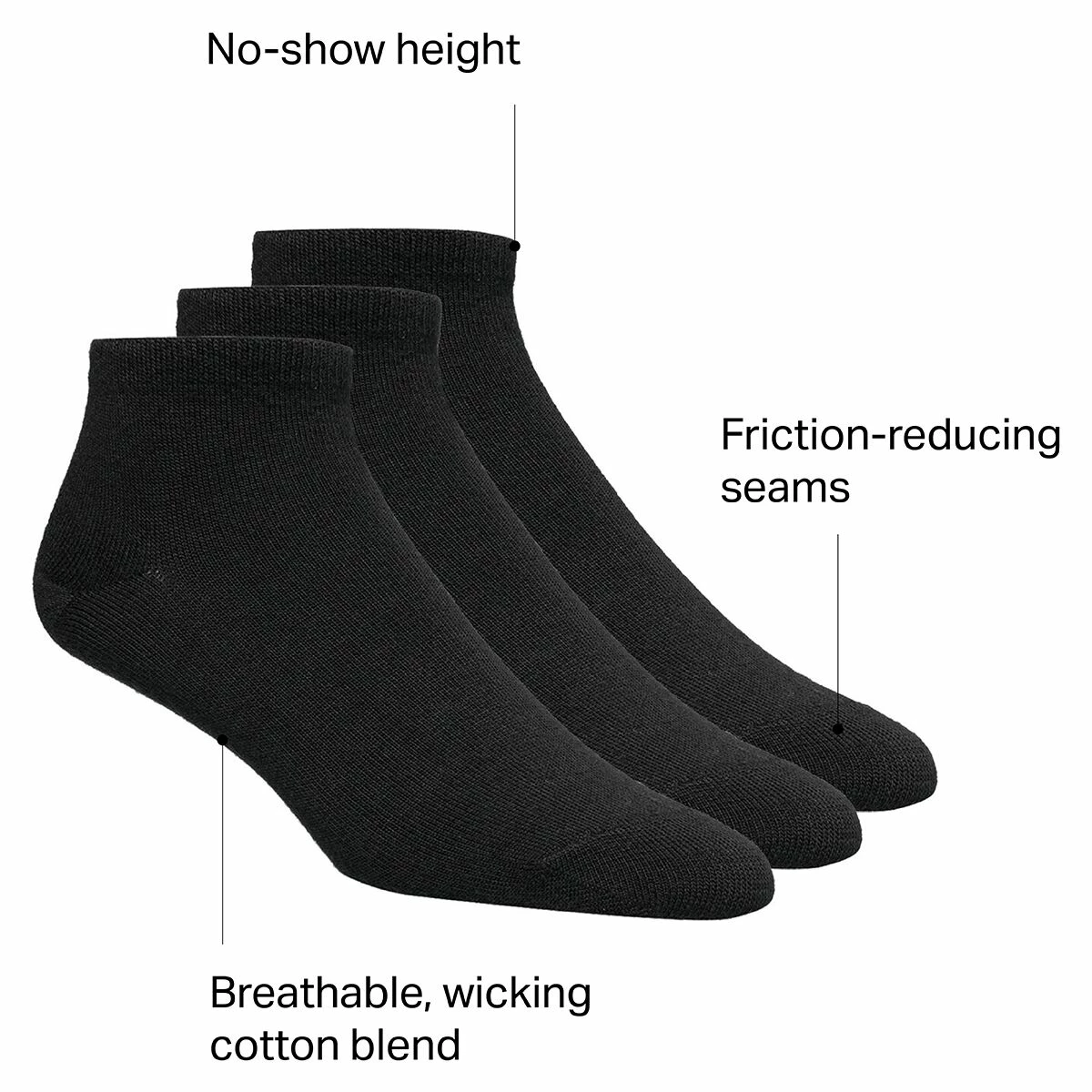 Stoic No Show Hiking Sock 3 Pack Men's 2 Stoic No Show Hiking Sock 3 Pack Men's - Image 2