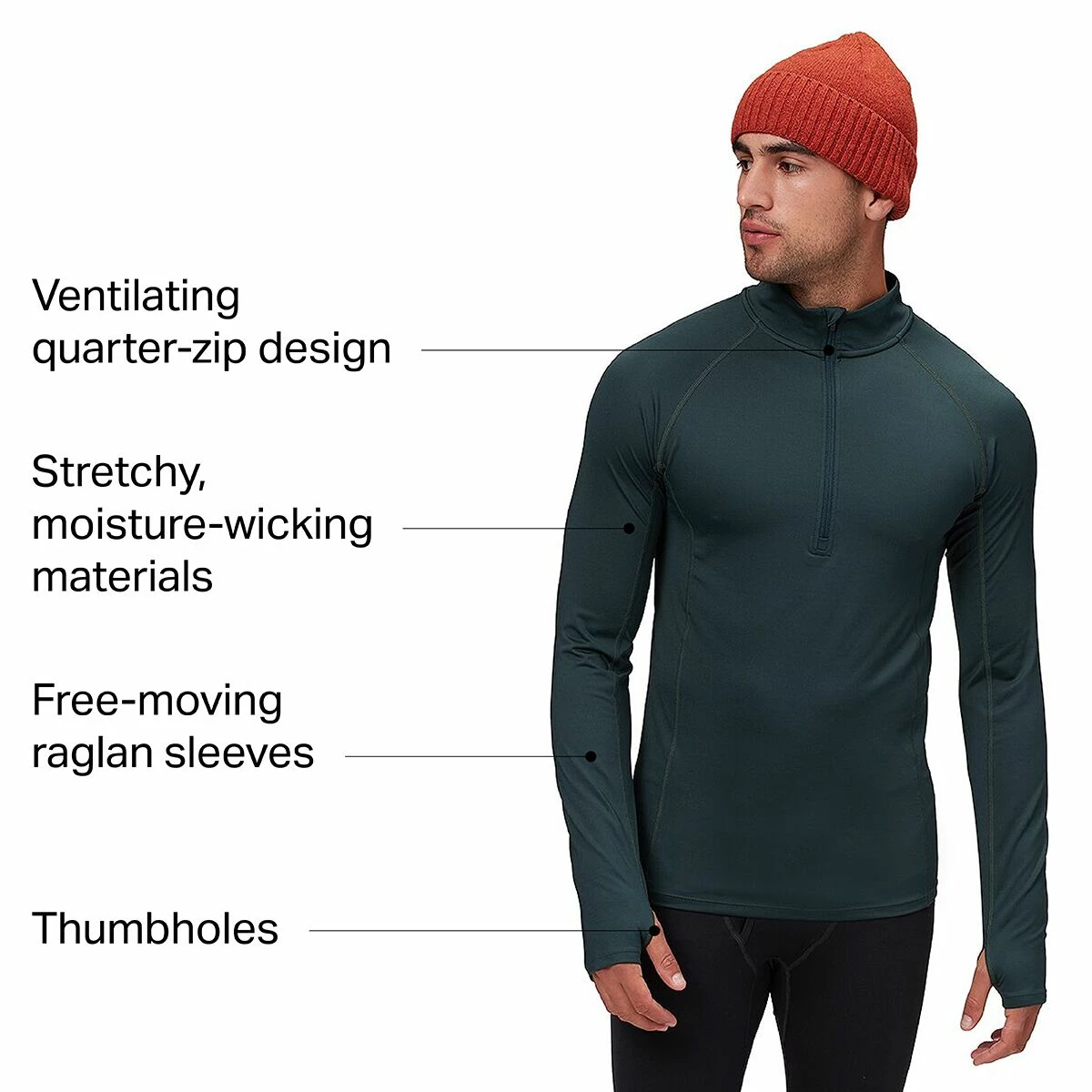Stoic Midweight 1/4 Zip Baselayer Top Men's 2 Stoic Midweight 1/4 Zip Baselayer Top Men's - Image 2