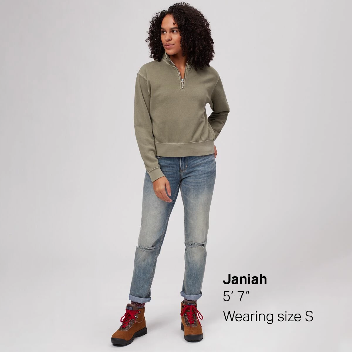 Stoic Cotton Cropped 1/4 Zip Pullover Women's 3 Stoic Cotton Cropped 1/4 Zip Pullover Women's - Image 3