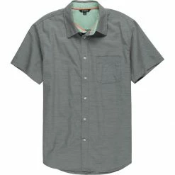Stoic Nep Solid Woven Short Sleeve Button Up Shirt Men's