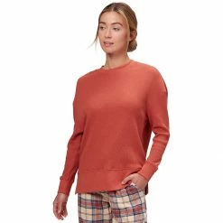 Stoic Long Sleeve Waffle Knit Top Women's -Stoic Online Store RED 2