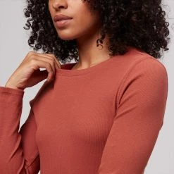 Stoic Core Rib Long Sleeve Top Women's -Stoic Online Store RED D2