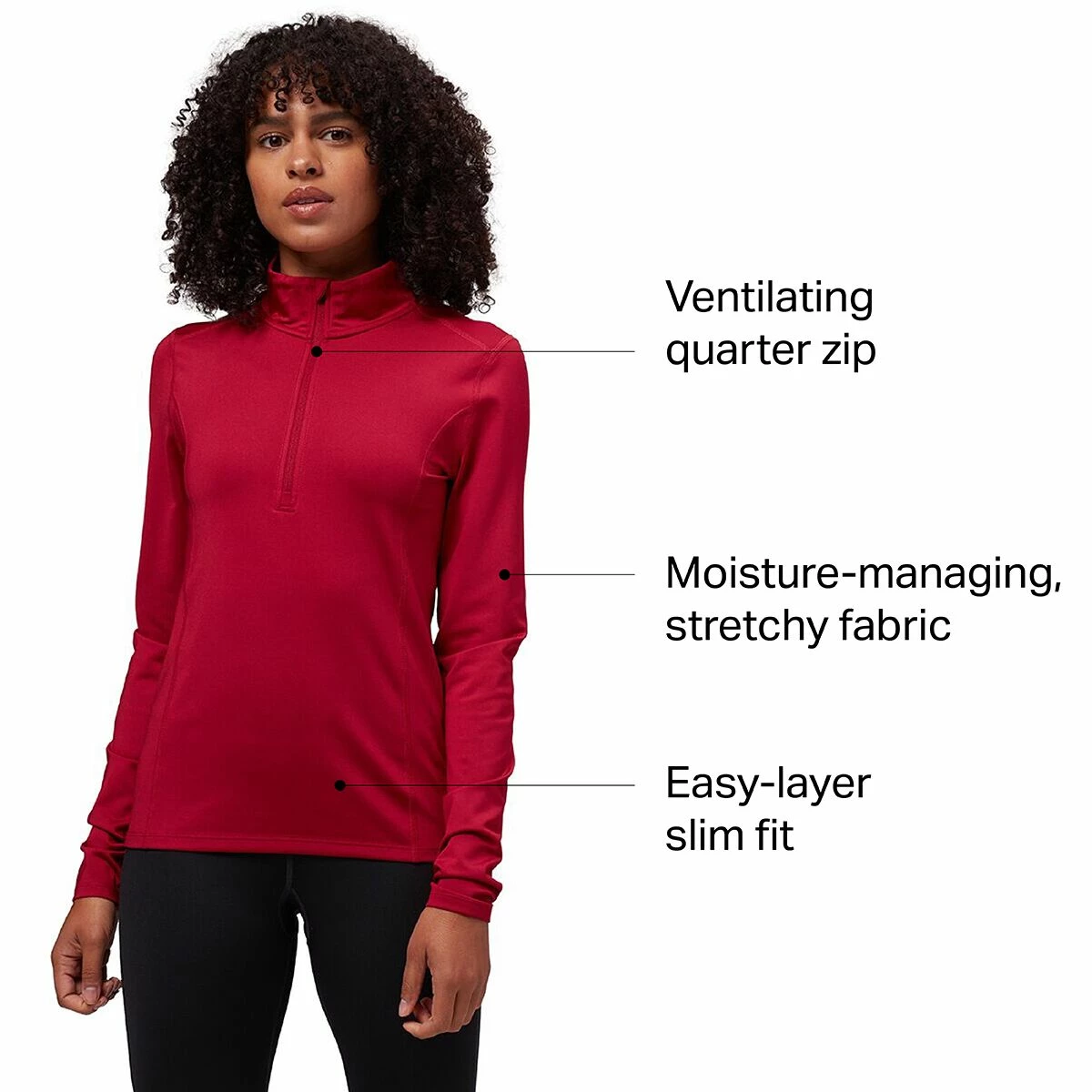 Stoic Midweight 1/4 Zip Baselayer Top Women's 2 Stoic Midweight 1/4 Zip Baselayer Top Women's - Image 2