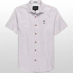 Stoic Crosshatch Linen Short Sleeve Button Down Shirt Men's -Stoic Online Store SAN D5