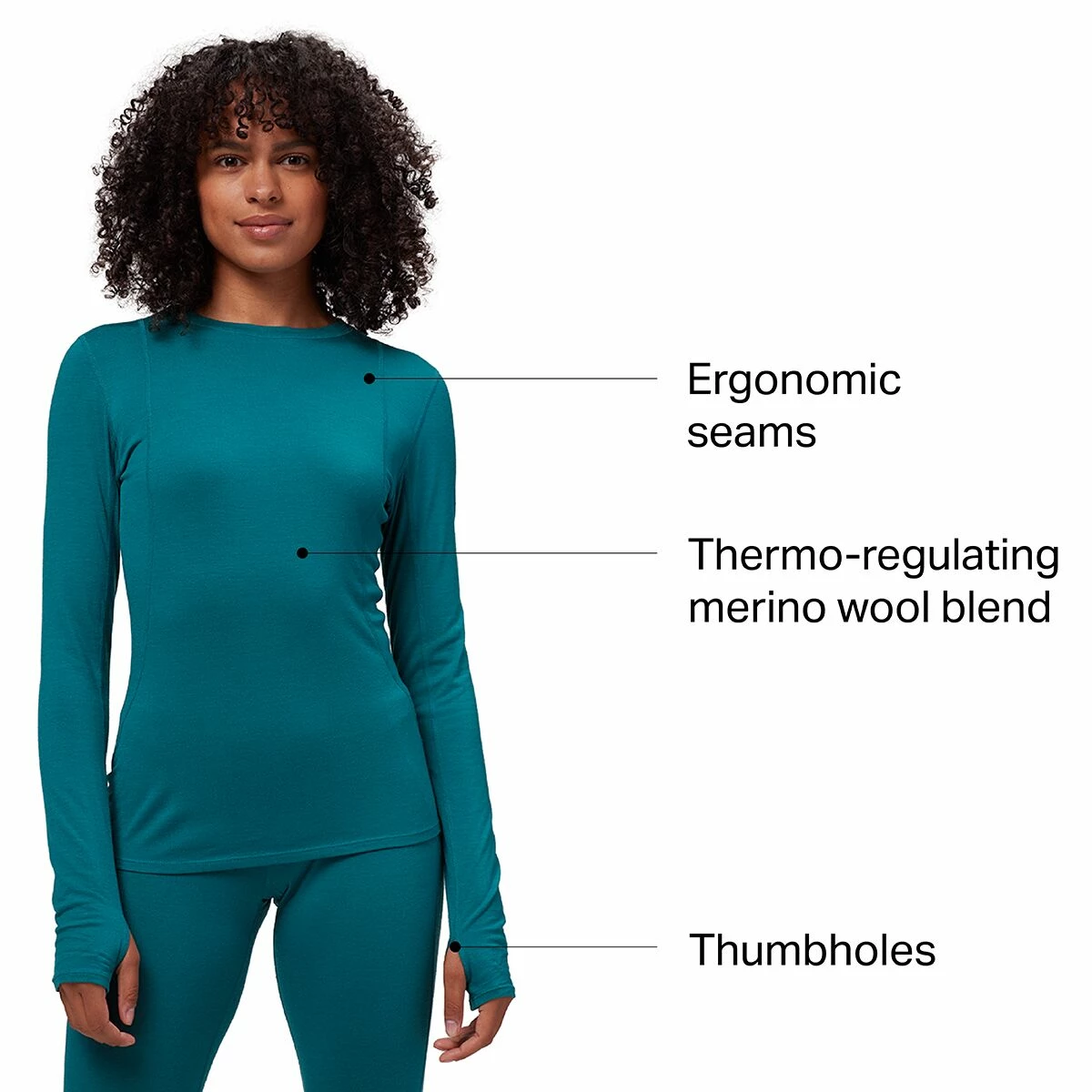 Stoic Merino Blend Crew Baselayer Top Women's 2 Stoic Merino Blend Crew Baselayer Top Women's - Image 2